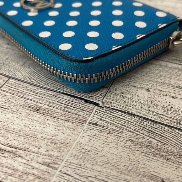 Michael Kors Blue and White Polka Dot Wallet - Picture 5 of 11